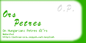 ors petres business card